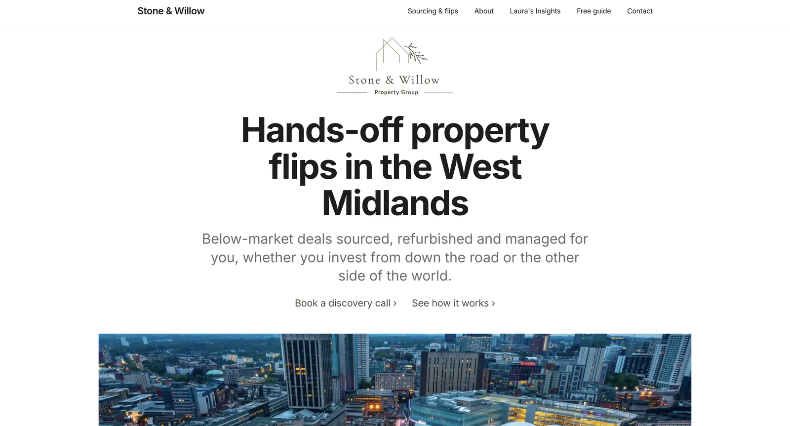 The Stone & Willow Property homepage, a client site built by Paul Rose